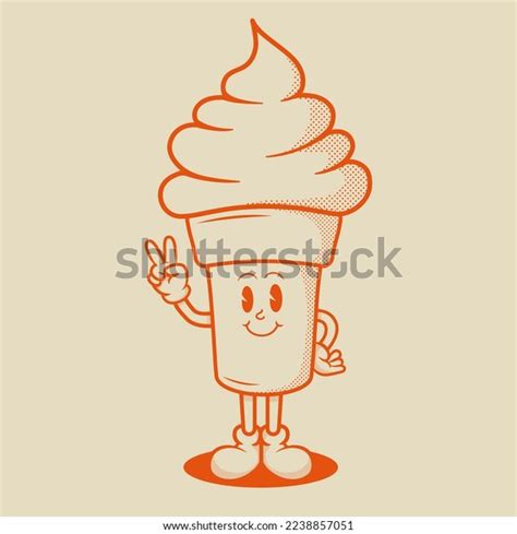 Ice Cream Character Retro Mascot Character Stock Vector (Royalty Free) 2238857051 | Shutterstock