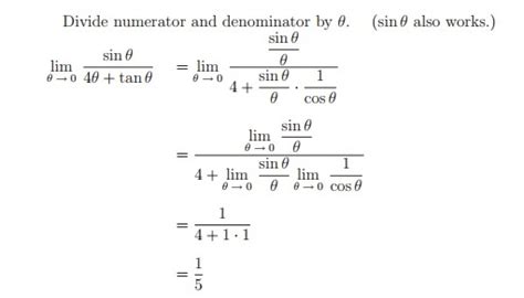 calculus - Limit Question: lim theta---> 0 sin theta / 3 theta + tan ...