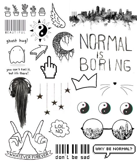 Aesthetic Printable Black And White Stickers