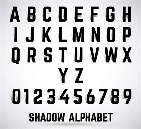 Alphabet shadow font 608731 Vector Art at Vecteezy