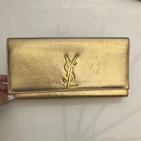 YSL GOLD CLUTCH BAG - authentic | in Bromley, London | Gumtree | Gold clutch bag, Gold clutch ...