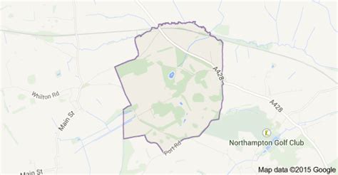 Map of Althorp estate, Northamptonshire, England, UK. By road the estate is about 6 miles (9.7 ...