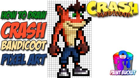 How to Draw Crash Bandicoot N. Sane Trilogy - Step by Step Drawing Pixel Art Tutorial - YouTube