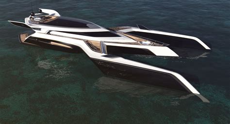 New luxury yacht design of trimaran