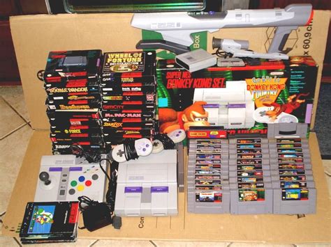 SNES Super Nintendo System Console Game LOT Bundle with 31 Games Boxes & More! | Games box ...