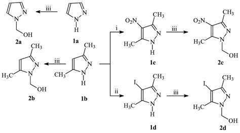 Scheme 1. Synthesis of substituted pyrazoles. Reagents: acetylacetone ...