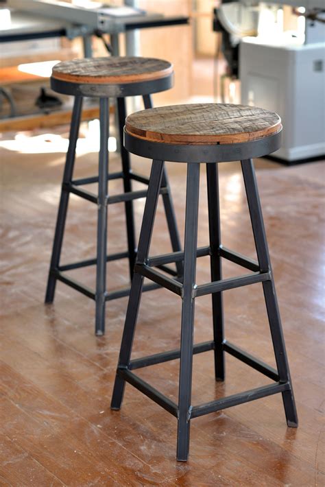 Barnboard & Steel Bar Stools | BespokeBug