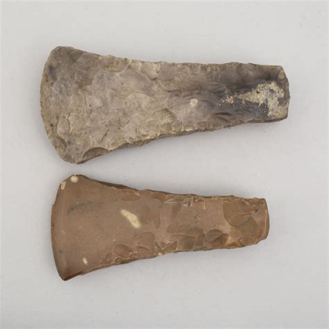 Two neolithic wide edged flint axes. - Bukowskis