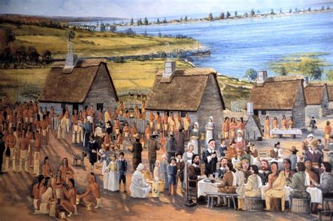 folk art first thanksgiving at Plymouth | Thanksgiving history ...