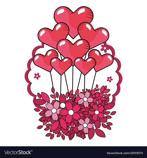 Love valentines heart balloons Royalty Free Vector Image