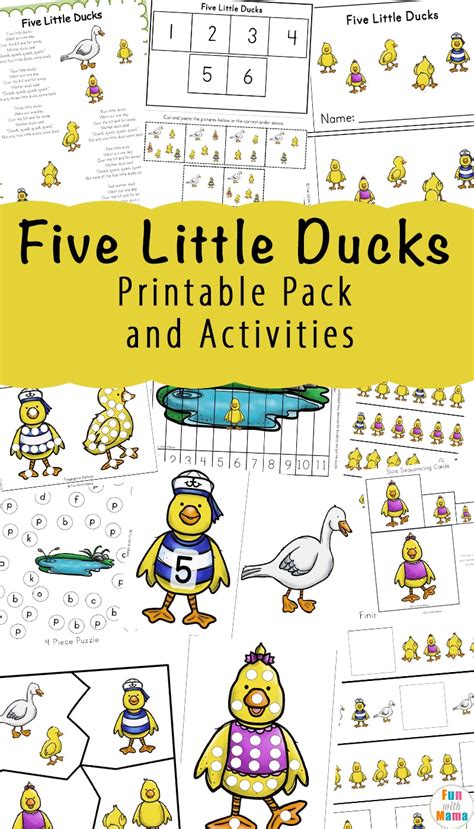 Your Kids Will Love This Five Little Ducks Counting Printable Set