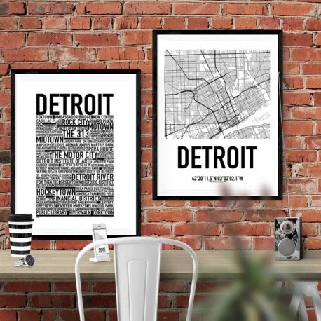 Detroit Map Poster. Find your posters at Wallstars Online. Shop today!