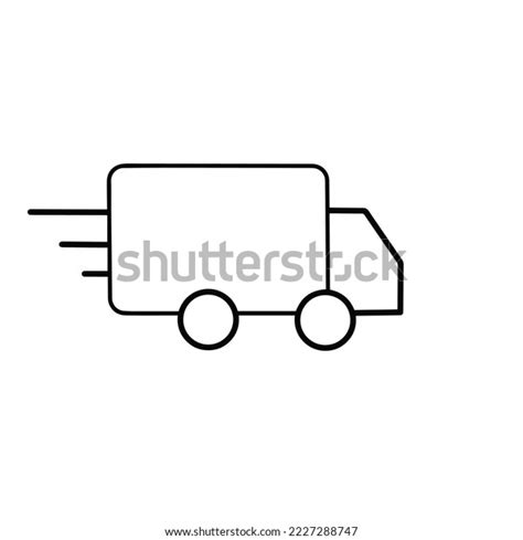 Simple Black Outline Box Truck Food Stock Vector (Royalty Free) 2227288747 | Shutterstock