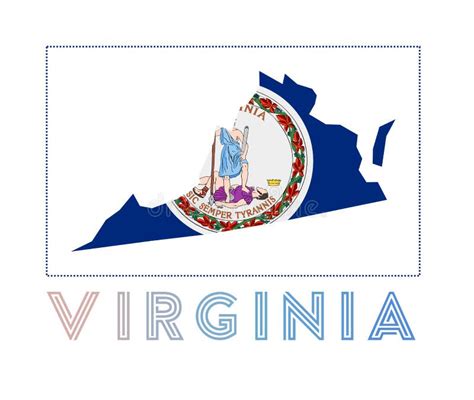 Virginia Logo. Map of Virginia with Us State Name. Stock Vector ...