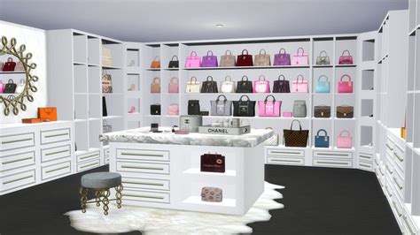 LUXURY CUSTOM CLOSET | PlatinumLuxeSims | Sims 4 cc furniture, Sims 4 bedroom, Sims house design