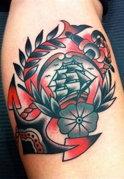 Colorful pirate ship anchor tattoo design - Tattoos Book - 65.000 Tattoos Designs | Traditional ...