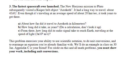 Solved 3. The fastest spacecraft ever launched. The New | Chegg.com