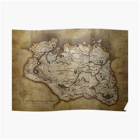 Elder Scrolls V Skyrim Poster Map Posters Videogamex | Images and ...