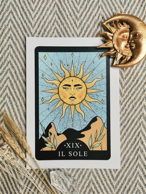 Set of 2 Sun and Moon Tarot Card Prints Tarot Card The Sun | Etsy