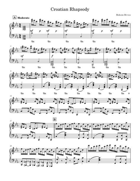 Croatian Rhapsody Sheet music for Piano (Solo) | Musescore.com