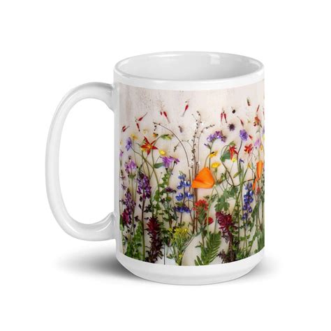 Floral Coffee Mug Printed With Colorful Wildflowers - Etsy