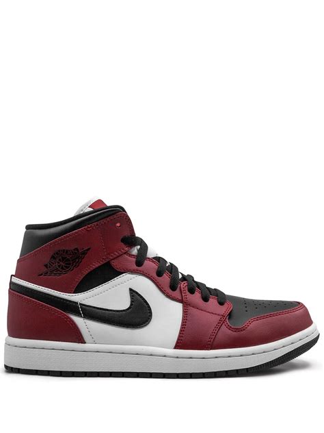 Jordan Air Jordan 1 Mid Chicago Black Toe - Farfetch