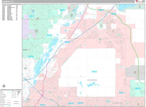 Commerce City Colorado Wall Map (Premium Style) by MarketMAPS - MapSales