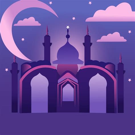 Premium Vector | Islamic faith banner design The silhouette of the ...