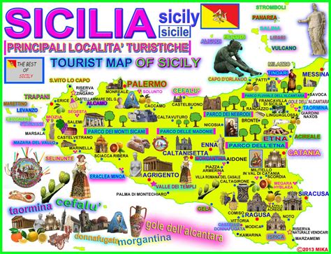 welcometoitalia: Map of Sicily and its main attractions Sicily Travel ...