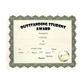 Outstanding Student Award Template | TheRoyalStore