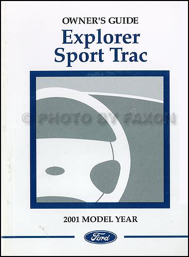 2001 Ford Explorer Sport Trac Owner's Manual Original