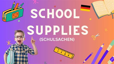 School Supplies in German (2024) | Schulsachen | Deutsch für Kinder ...