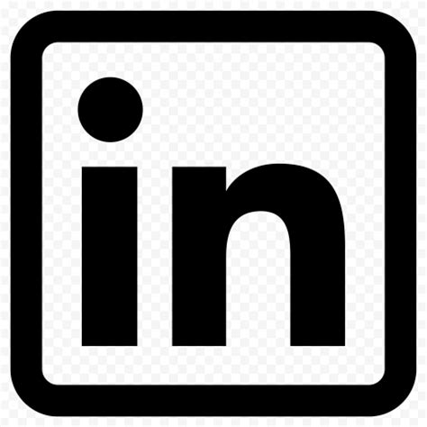 HD Black Square Outline Linkedin IN Icon Symbol PNG | Citypng