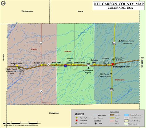 Kit Carson County Map, Colorado | Map of Kit Carson County, CO