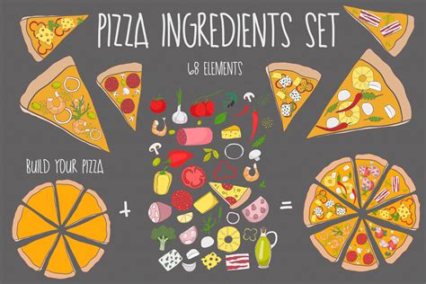 Pizza Ingredients Set