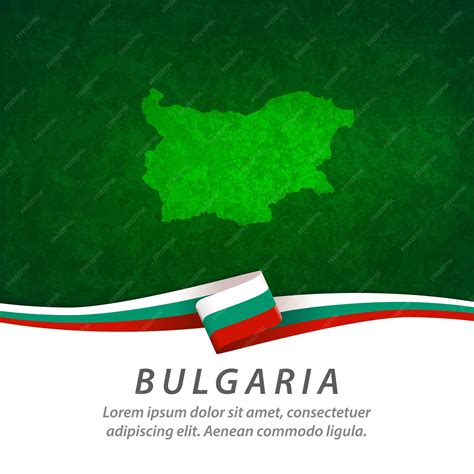 Premium Vector | Bulgaria flag with central map