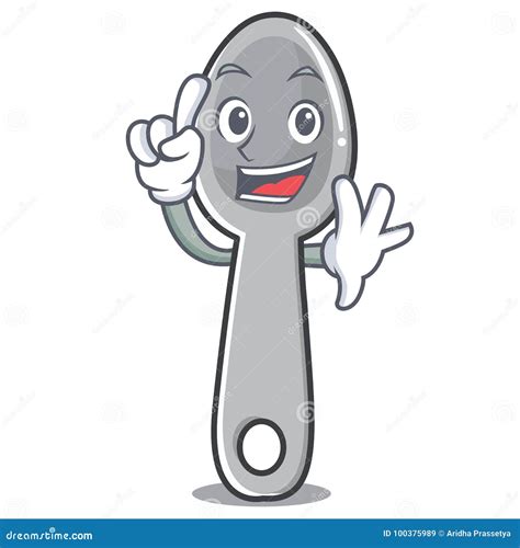 Finger Spoon Character Cartoon Style Stock Vector - Illustration of funny, character: 100375989