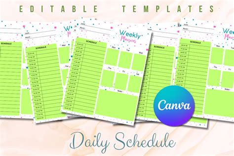 Editable Daily Schedule Template Graphic by KOZAGO · Creative Fabrica