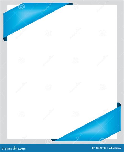 Newsletter or Gift Card Template with Blue Ribbons Background. Stock Vector - Illustration of ...