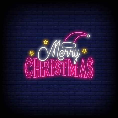 Premium Vector | Merry christmas neon signs style.