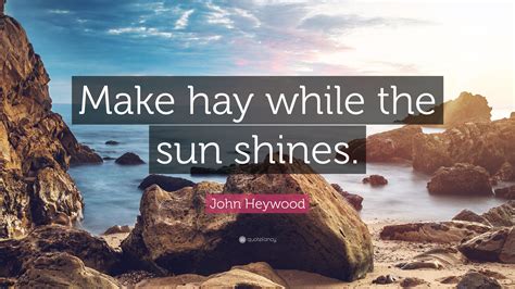 John Heywood Quote: “Make hay while the sun shines.”