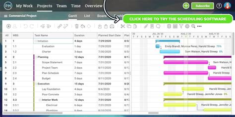 Scheduling Project Management Software