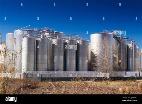 Series of Industrial Silos Stock Photo - Alamy