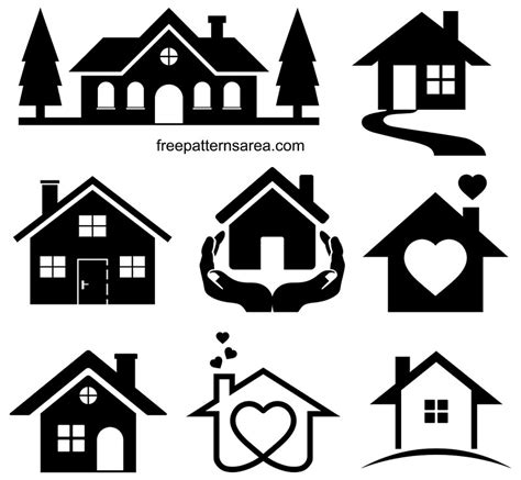 House Silhouette Clipart Vector Images - FreePatternsArea