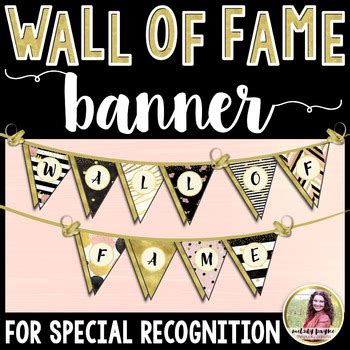 Wall of Fame Banner for Student Work Display - Chic & Glam Class Decor Pennant | Wall of fame ...