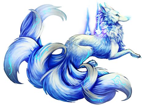 The tails are so cool. Anime Wolf, Pet Anime, Anime Animals, Cute Animals, Anime Art, Fantasy ...