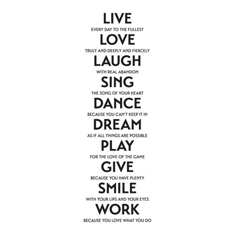 Live Love Laugh Sing Etc. Wall Quotes™ Decal | Love laugh quotes, Positive quotes for work, Live ...
