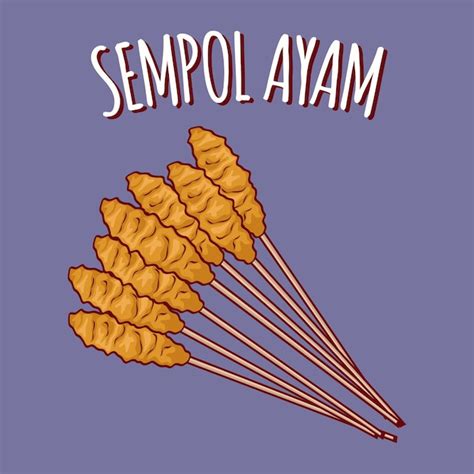 Premium Vector | Sempol ayam illustration Indonesian food with cartoon ...