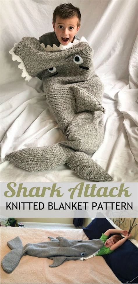 Knitted Shark Blanket Pattern | The WHOot | Shark blankets, Knitted ...