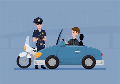 Police Officer Giving Traffic Ticket Stock Illustration - Illustration ...